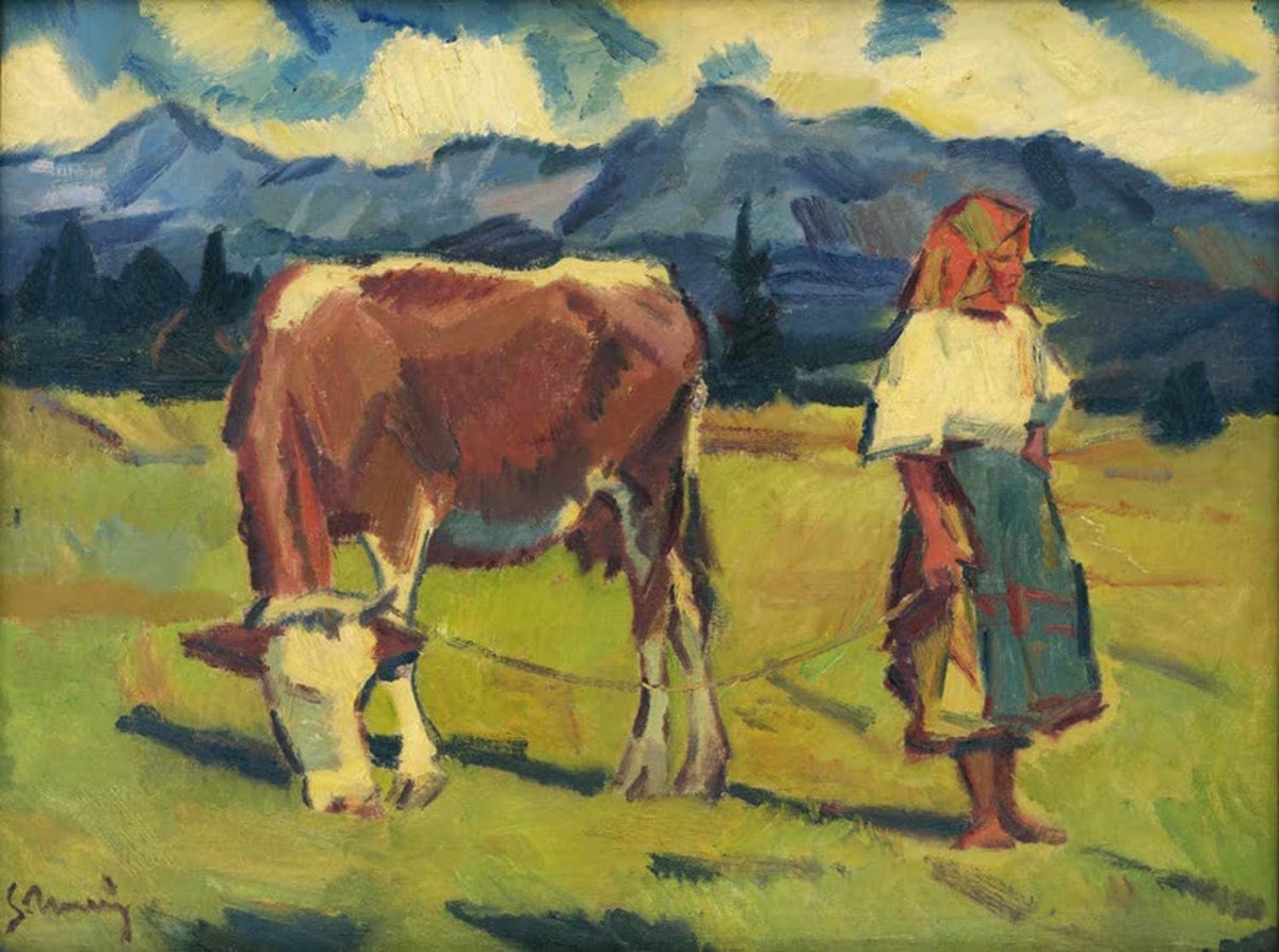 Kunstdruck Auf der Weide von Gustav Mally