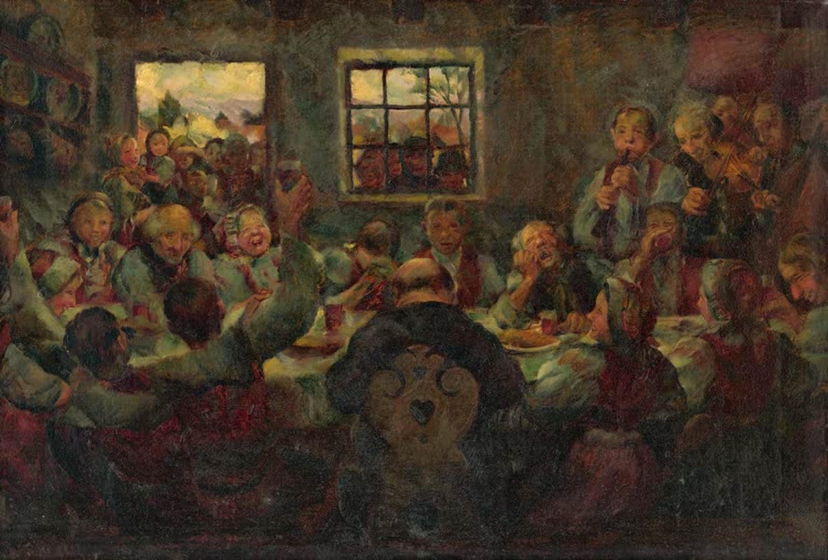 Kunstdruck Die Hochzeit im Dorf I von Gustav Mally