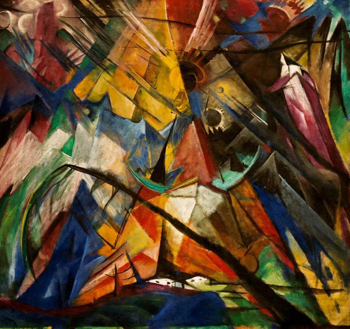 Kunstdruck „Tirol“ von Franz Marc – expressionistische Landschaft aus Tirol als hochwertiger Kunstdruck, auf Leinwand oder Poster, optional gerahmt, handgefertigt in Deutschland.