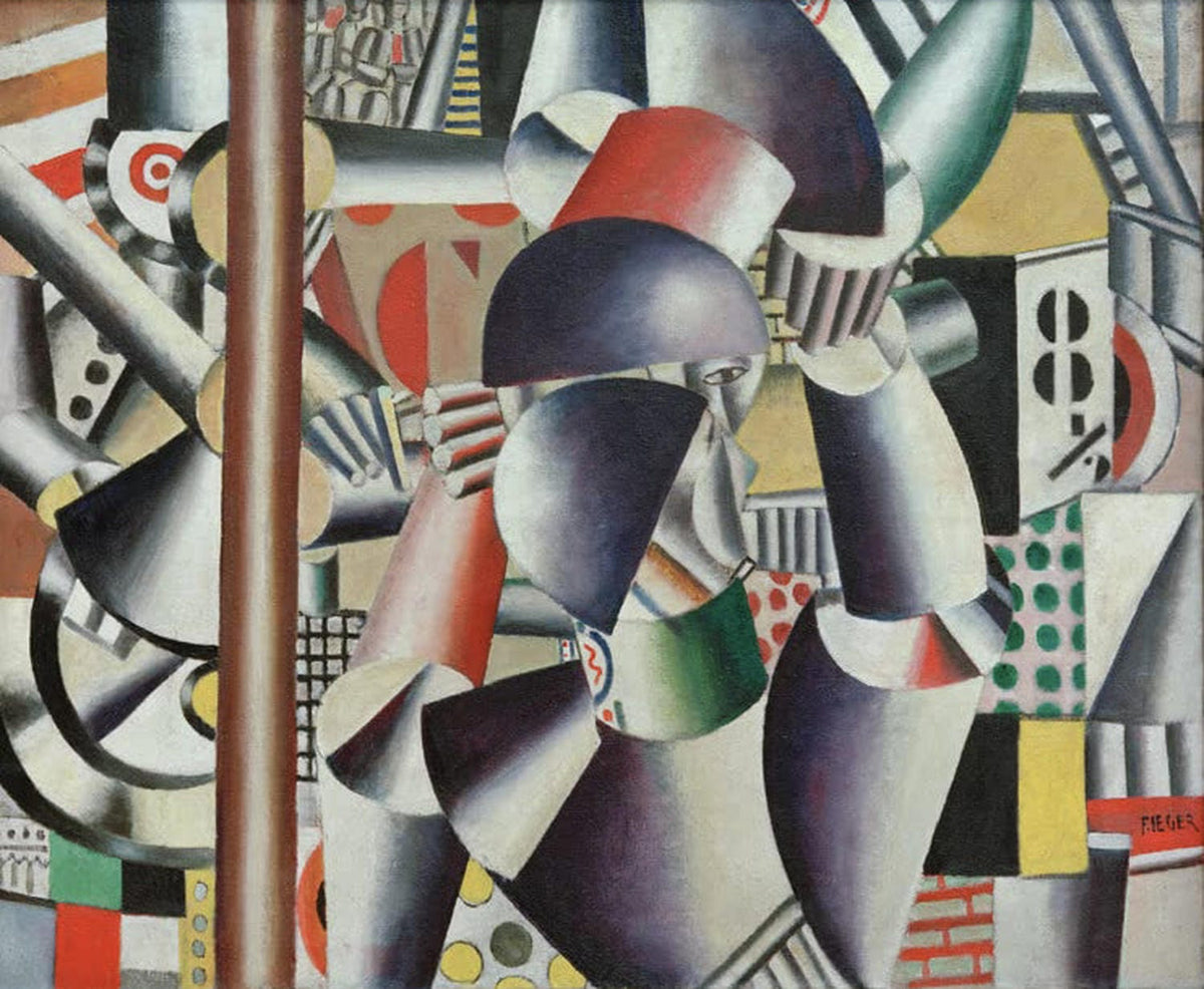 "Akrobaten im Zirkus" von Fernand Léger – kubistische Darstellung von Akrobaten in Bewegung.