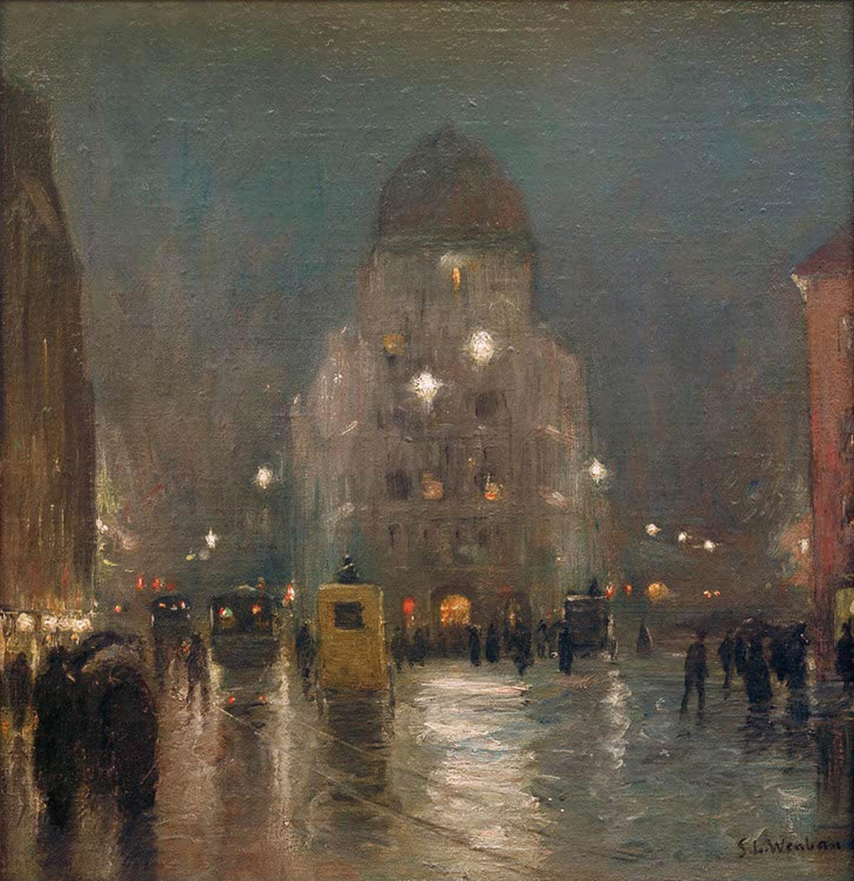 Blick auf den Stachus Gemälde von S. L. Wenban als Kunstdruck
