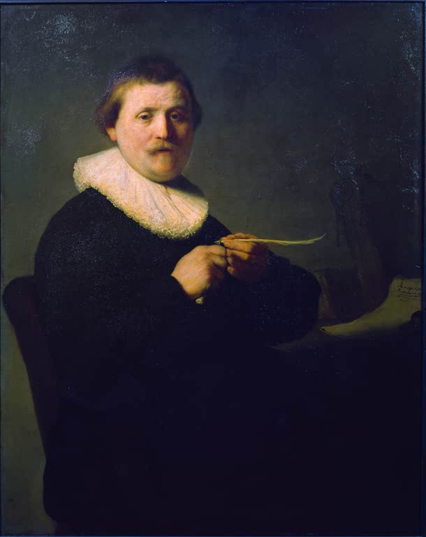 Bildnis eines Feder schneidenden Mannes | Rembrandt van Rijn
