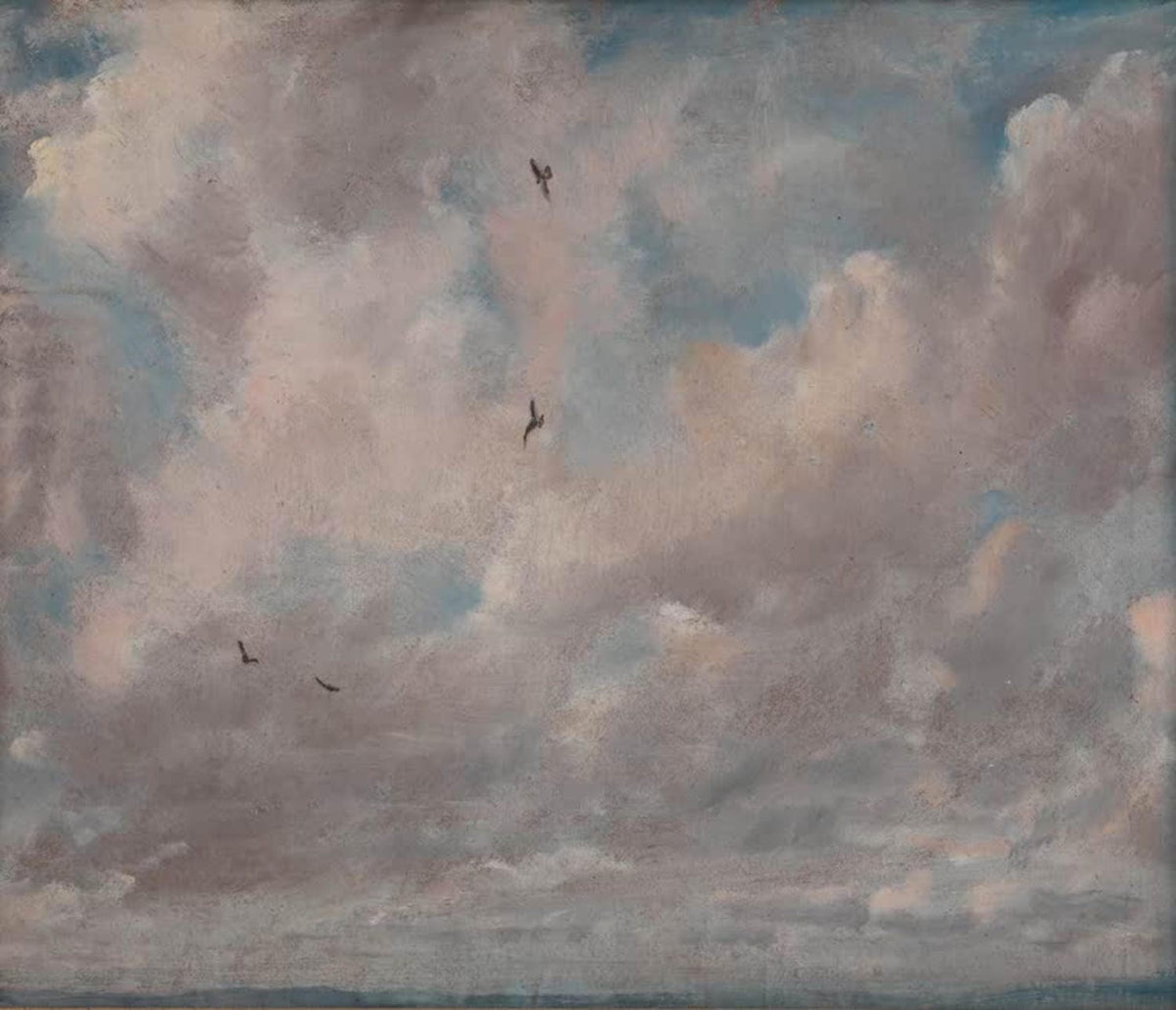 Wolkenstudie mit vier Vögeln Kunstdruck John Constable Himmel