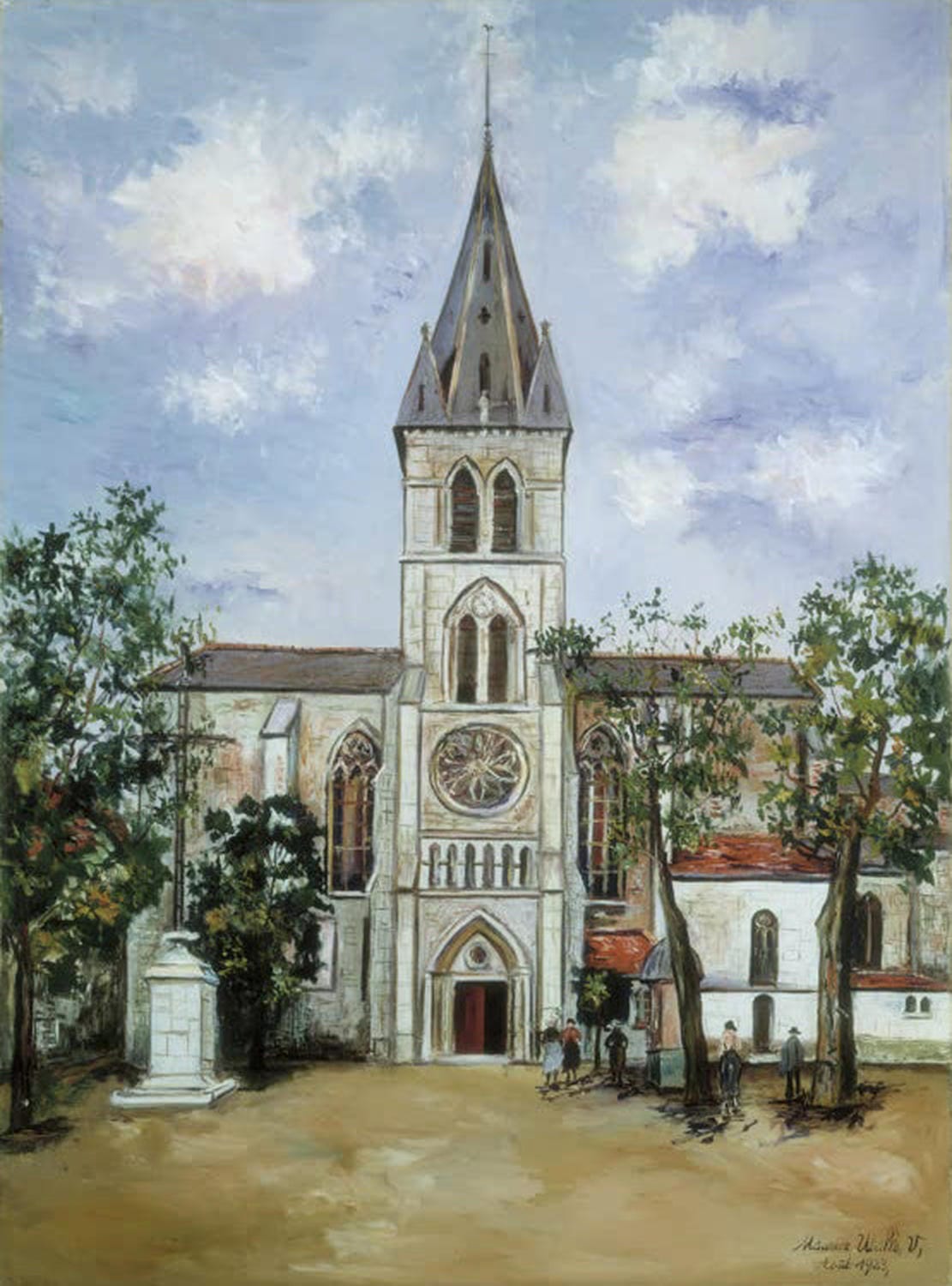 "Kirche Saint-Pierre" von Maurice Utrillo – Montmartre-Kirche in harmonischer Farbgestaltung.
