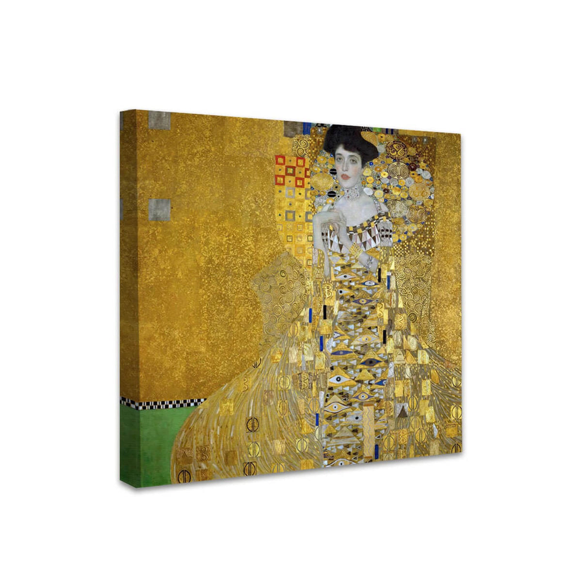 Adele Bloch-Bauer I | Gustav Klimt perspektivisch dargestellt auf Leinwand gespannt