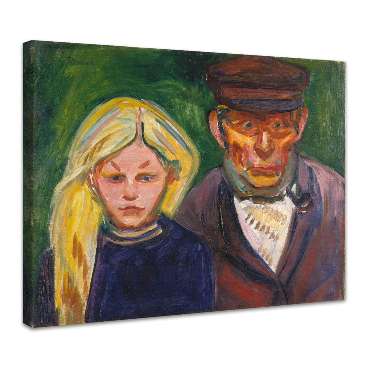 Alter Fischer mit Tochter | Edvard Munch
