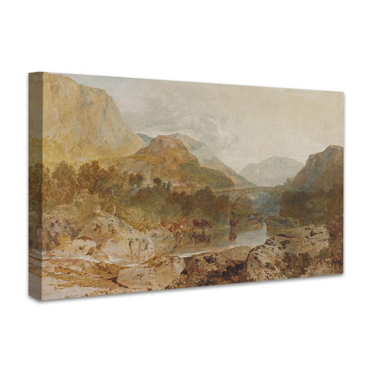 Borrowdale, mit Longthwaite-Brücke und Castle Crag | William Turner