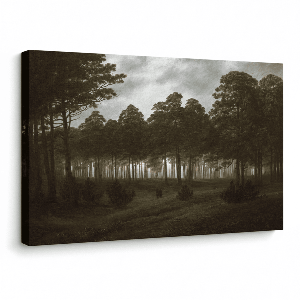 "Der Abend" von Caspar David Friedrich hier perspektivisch auf Leinwand abgebildet