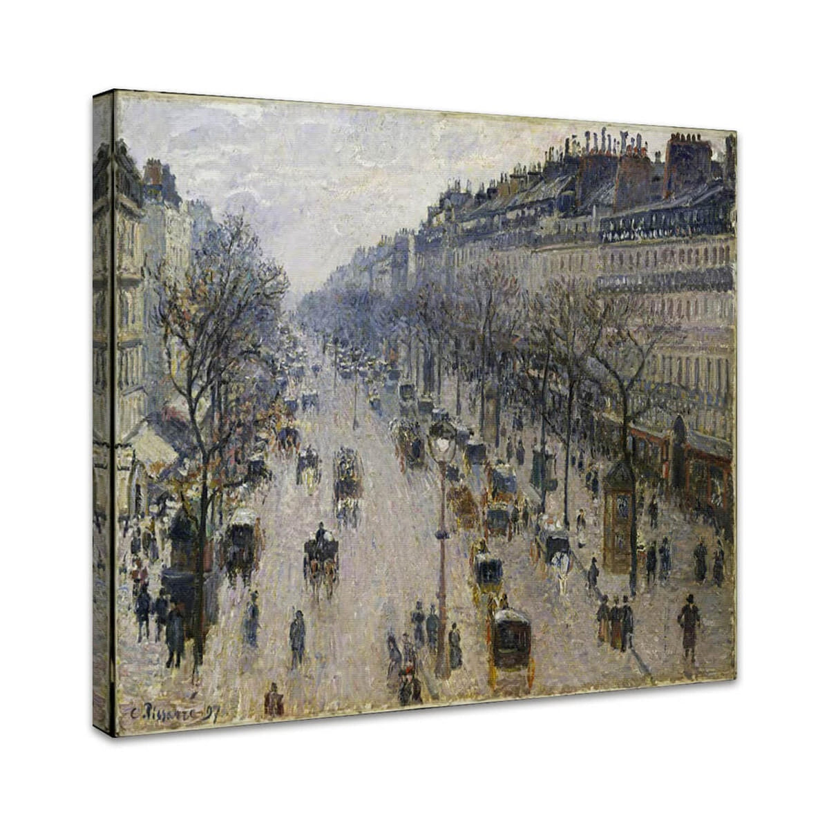 Der Boulevard Montmartre an einem Wintermorgen | Camille Pissarro