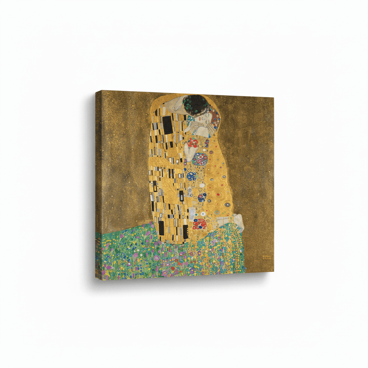 Der Kuss von Gustav Klimt als Kunstdruck auf Leinwand gezogen
