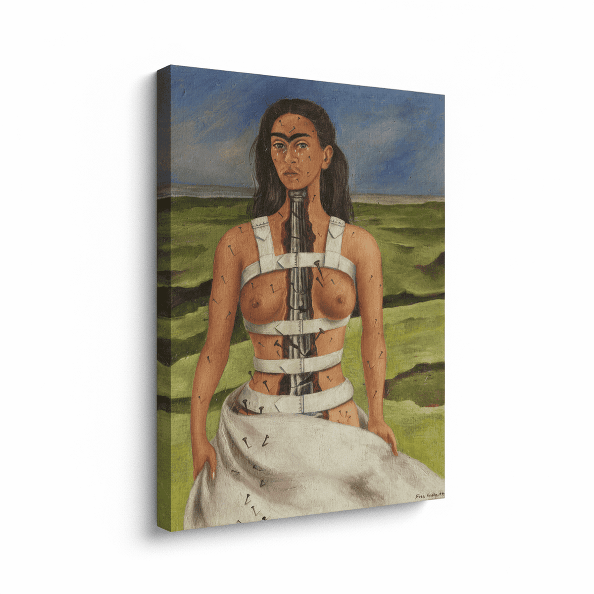 Die gebrochene Säule Frida Kahlo perspektivisch auf Leinwand