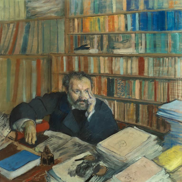 Kunstdruck von „Edmond Duranty“ von Edgar Degas, handgefertigt in Deutschland als Leinwand oder Poster erhältlich