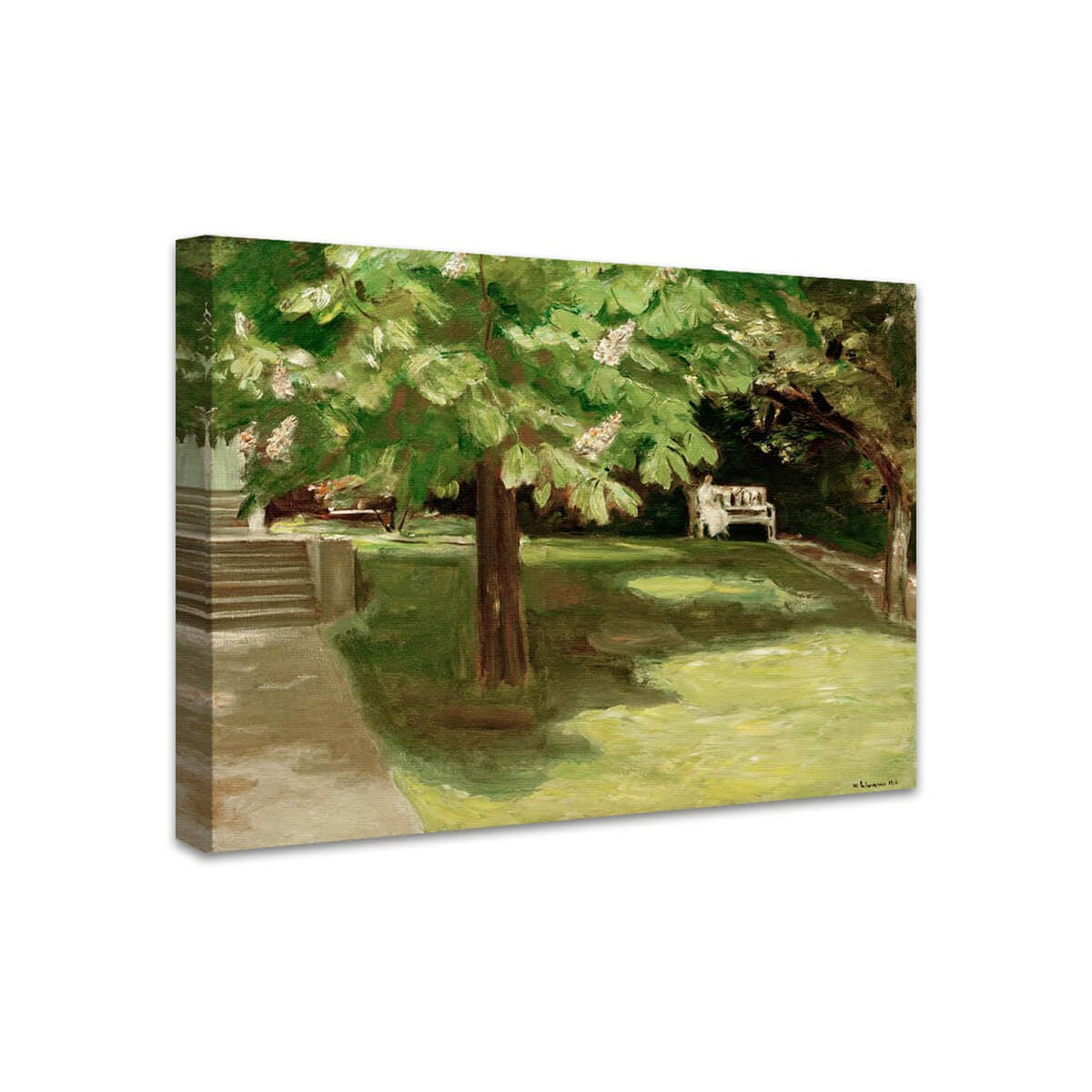 Gartenbank unter dem Kastanienbaum – Blühende Kastanien | Max Liebermann