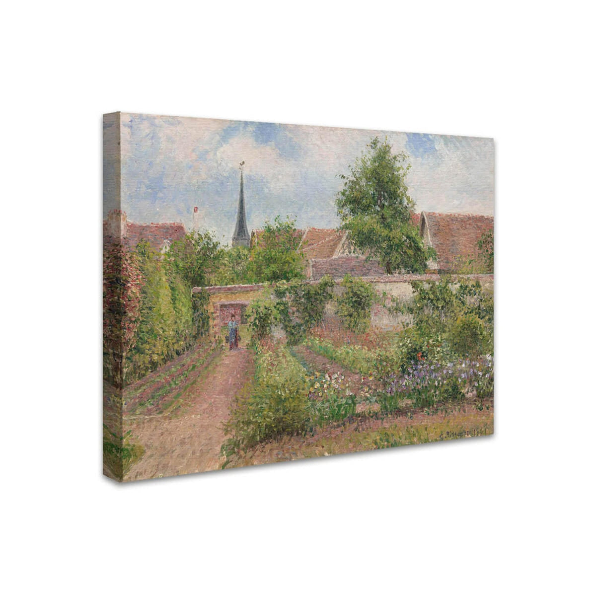 Gemüsegarten, bedeckter Morgen, Eragny | Camille Pissarro