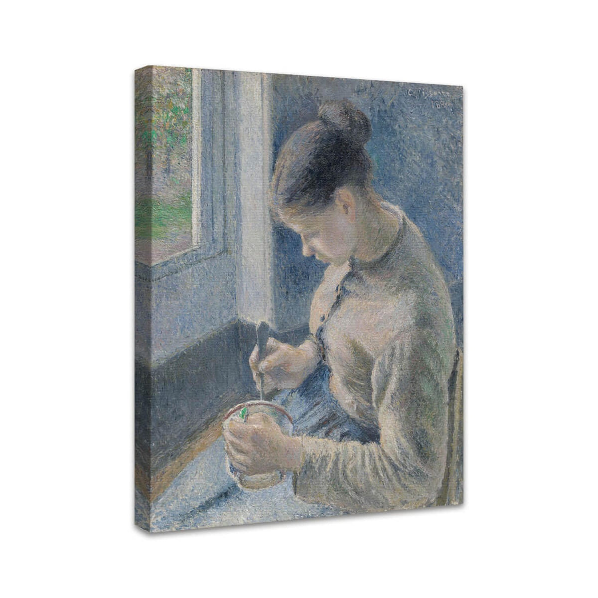 Junge Bäuerin beim Kaffeetrinken | Camille Pissarro