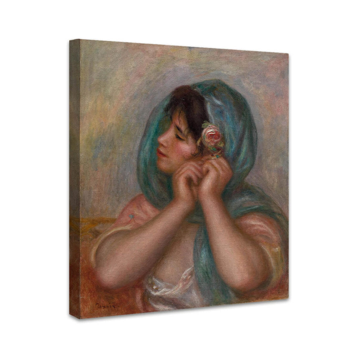 Junge Frau, die ihren Ohrring richtet | Pierre-Auguste Renoir