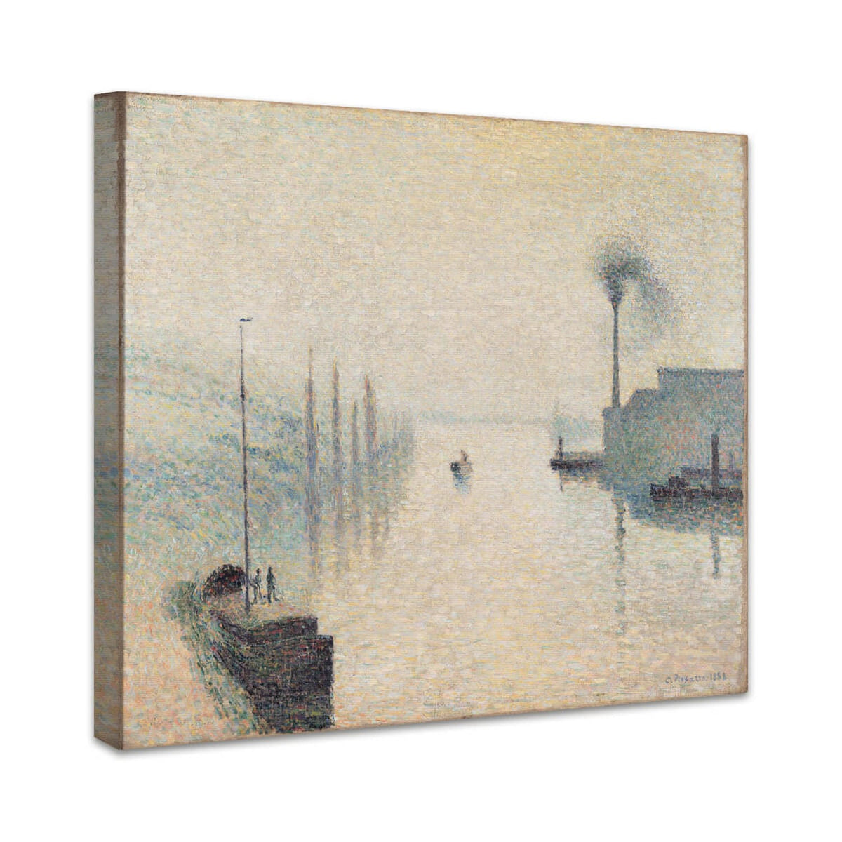 L’île Lacroix, Rouen (Die Wirkung des Nebels) | Camille Pissarro