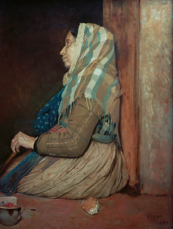 Kunstdruck des Gemäldes Römische Bettlerin von Edgar Degas, handgefertigt in Deutschland