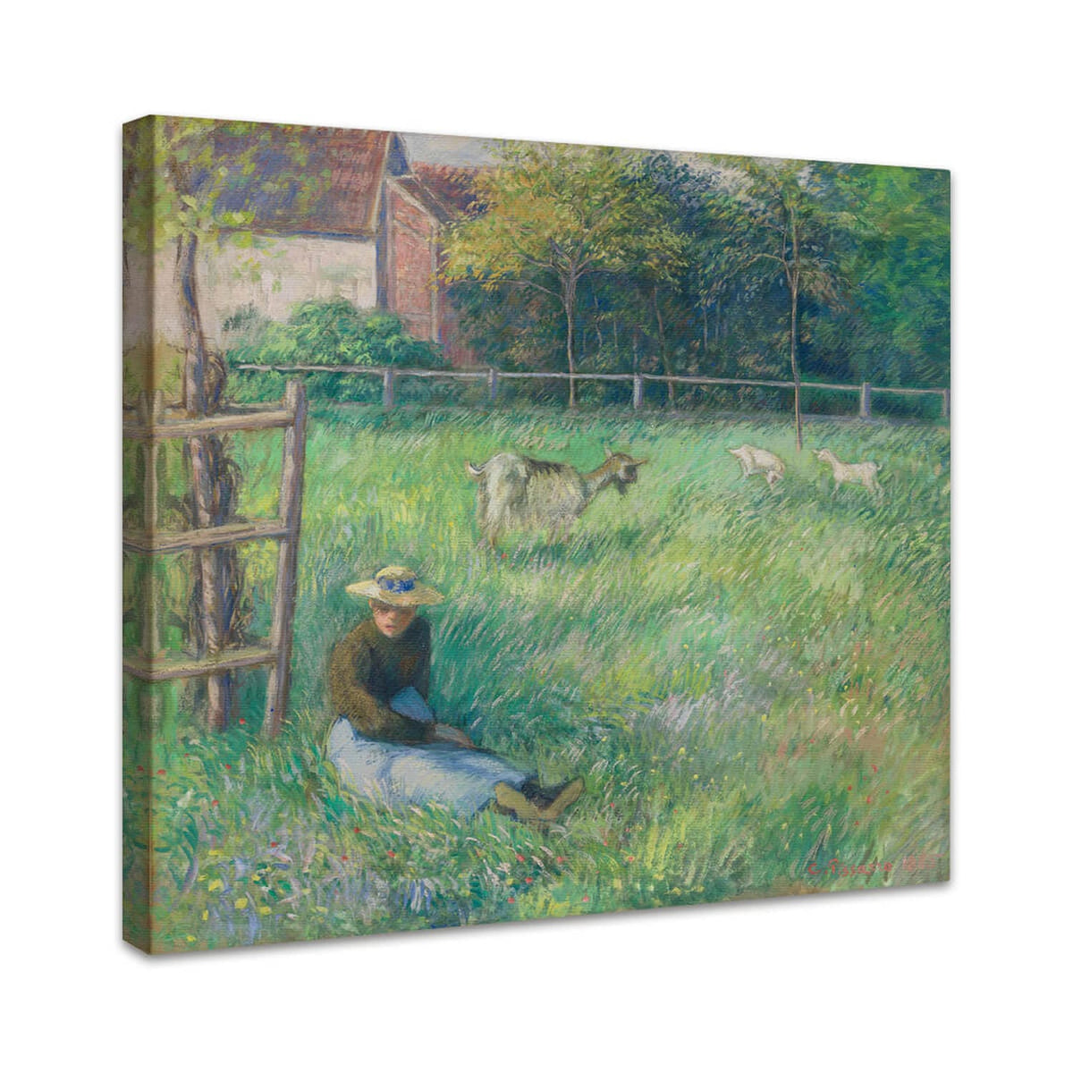 Sitzende Bäuerin mit Ziegen | Camille Pissarro
