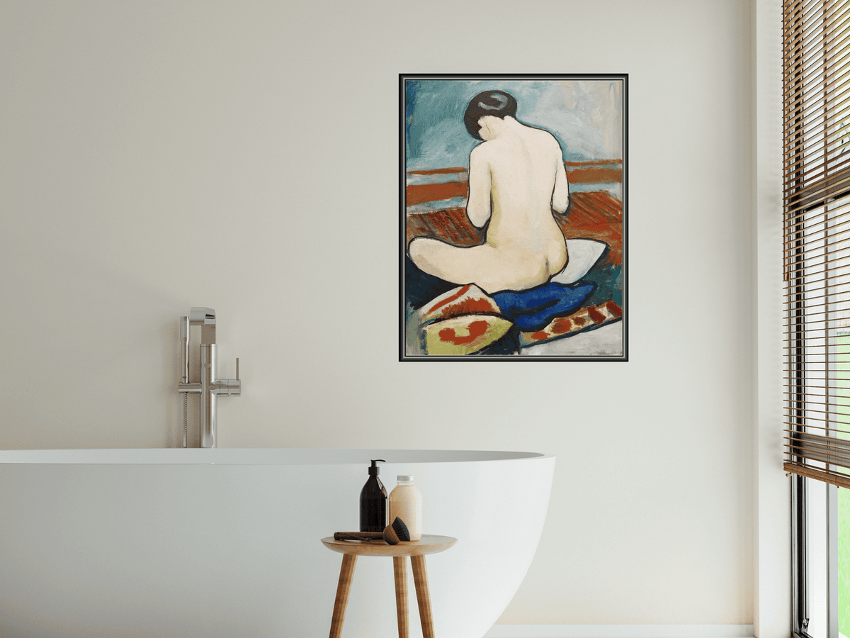 Sitzender Akt mit Kissen | August Macke