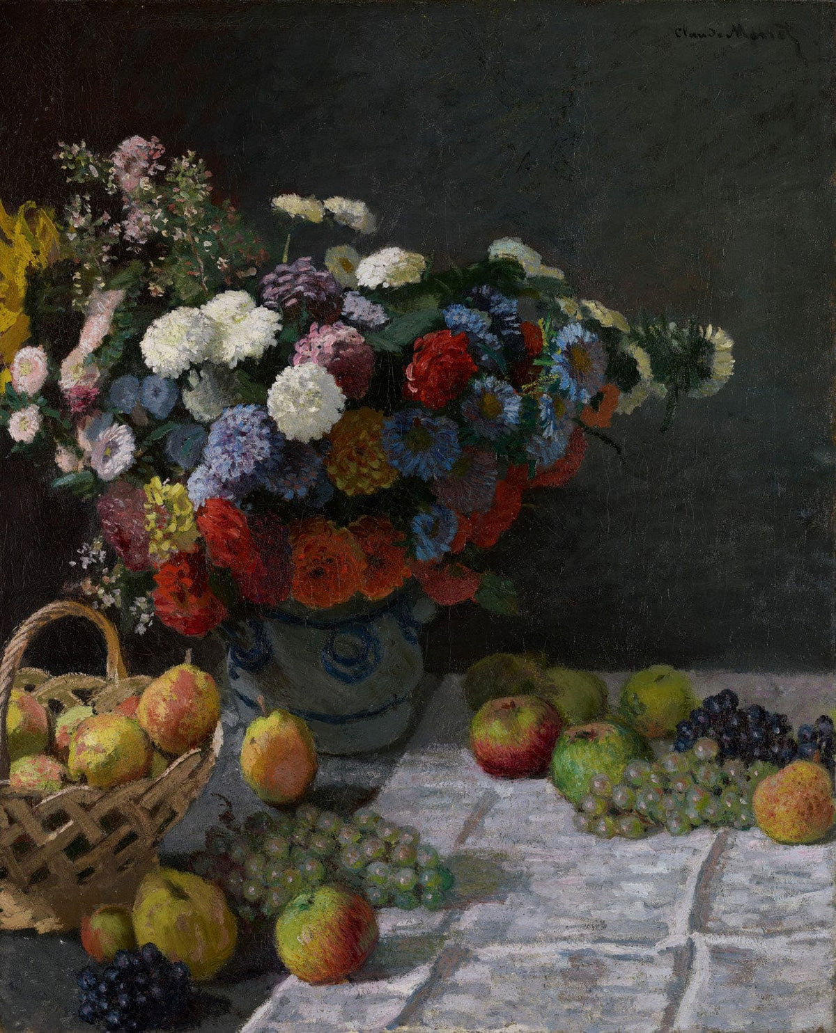 Kunstdruck: Stillleben mit Blumen und Früchten | Claude Monet