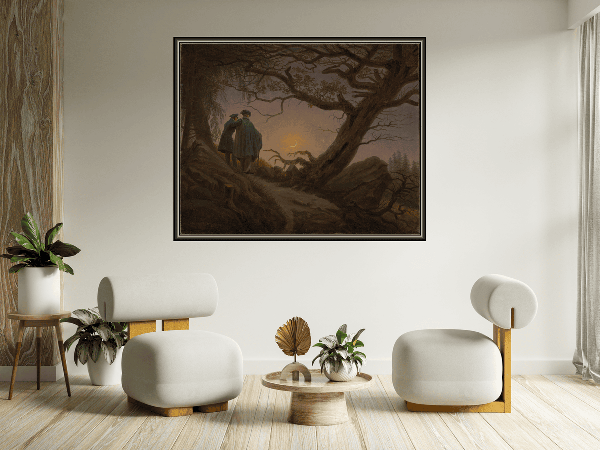 Zwei Männer betrachten den Mond | Caspar David Friedrich