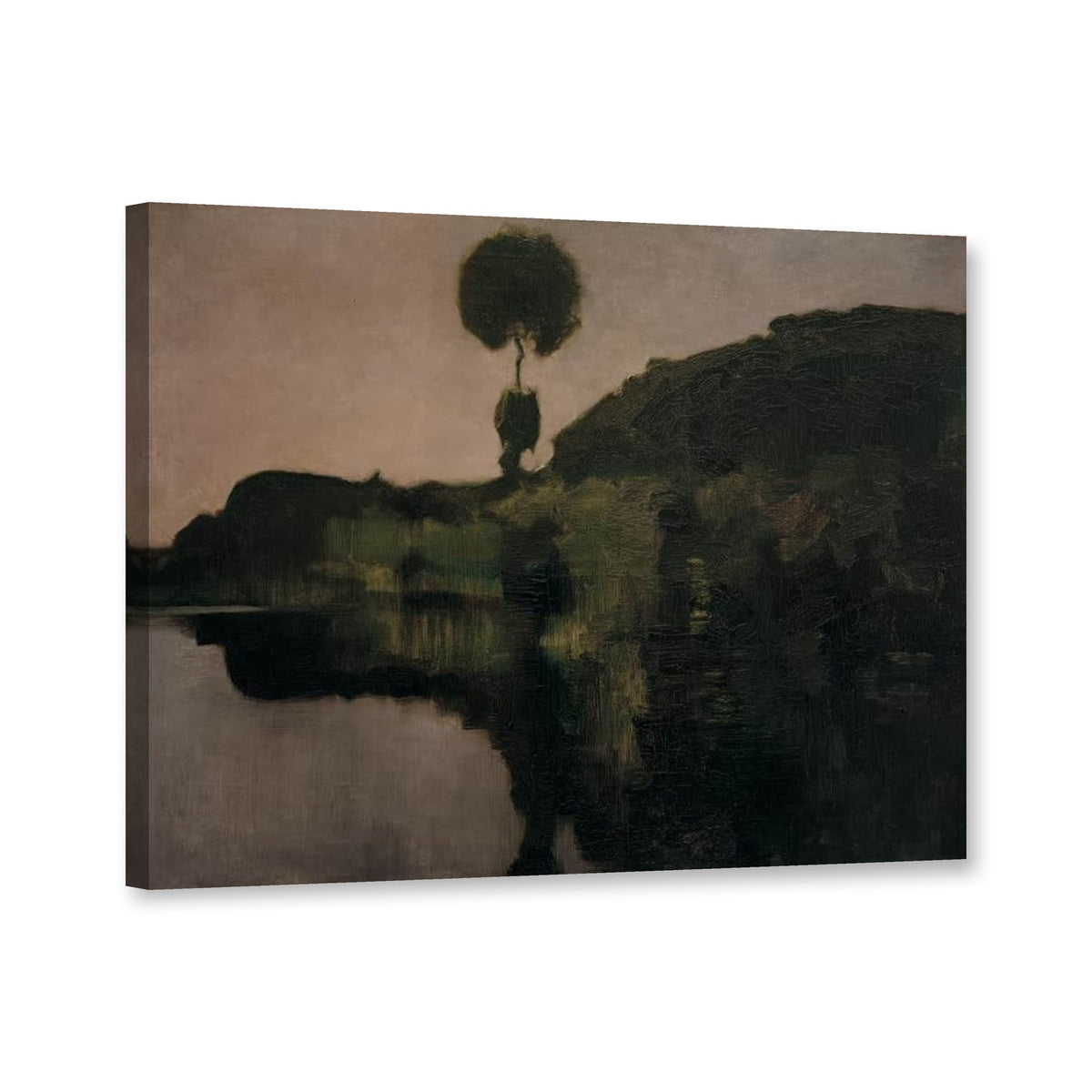 Abend am Gein mit einzelnem Baum, 1907 von Piet Mondrian als Leinwand – Perspektivansicht