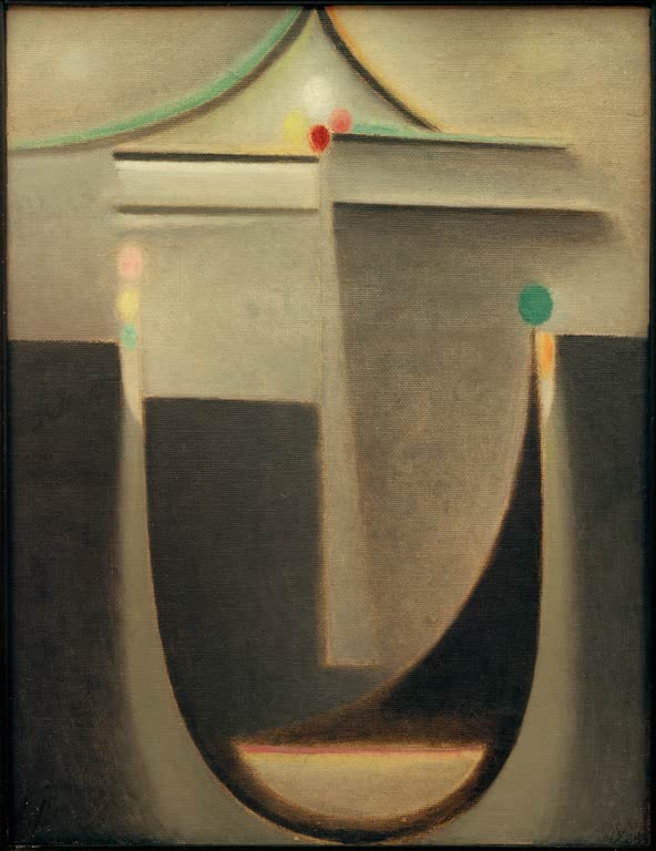 Dunkelgrauer Kopf mit hellem Dach – Alexej von Jawlensky Abstrakter Kopf: Inneres Schauen – Nacht Kunstkopie