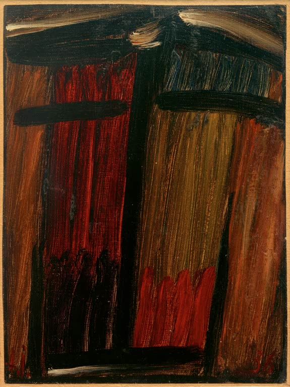 Dunkles Antlitz in Rotbraun und Schwarz – Alexej von Jawlensky Große Meditation: Trauer muss Elektra tragen Kunstkopie