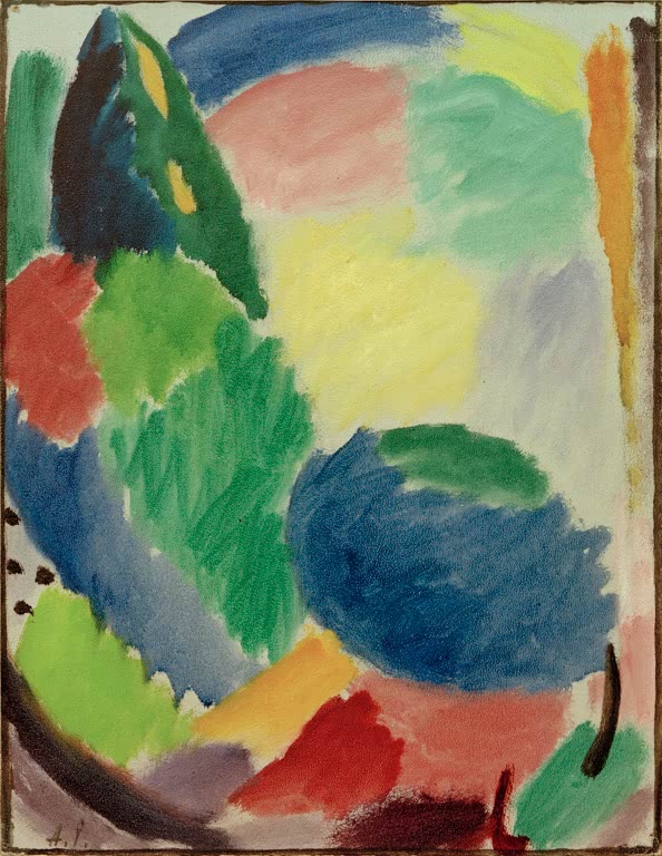 Farbflächen in Grün, Blau, Rosa und Gelb – Alexej von Jawlensky Variation: Von Frühling, Glück und Sonne Kunstkopie
