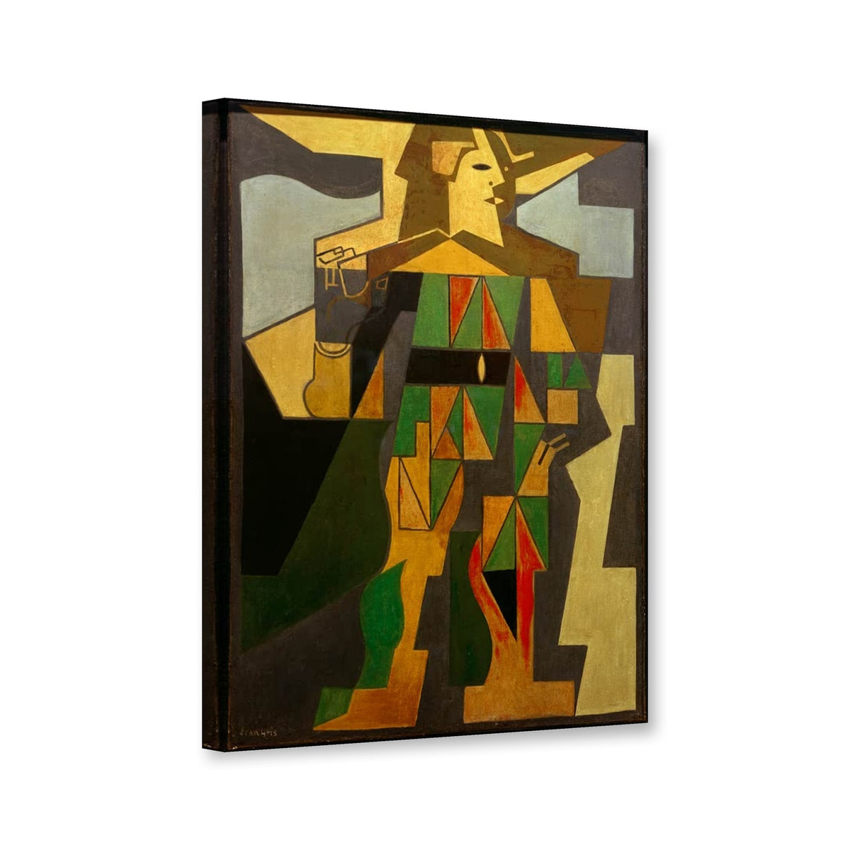 Arlequin von Juan Gris als Leinwand – Perspektivansicht