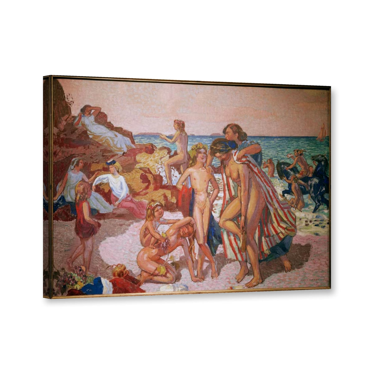 Bacchus et Ariadne von Maurice Denis als Leinwand – Perspektivansicht