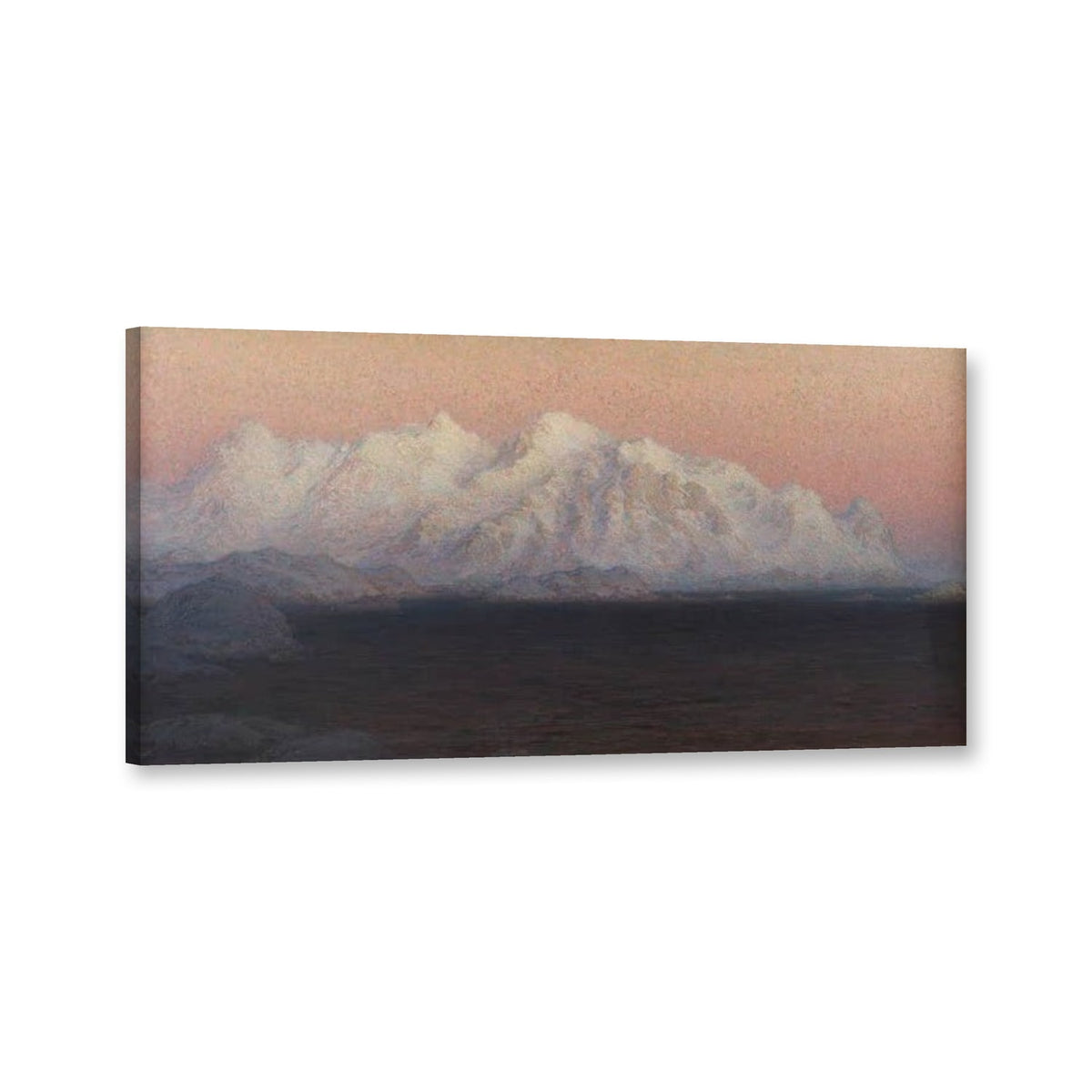 Berge im Abendlicht. Studie aus Nordnorwegen von Anna Boberg als Leinwand – Perspektivansicht