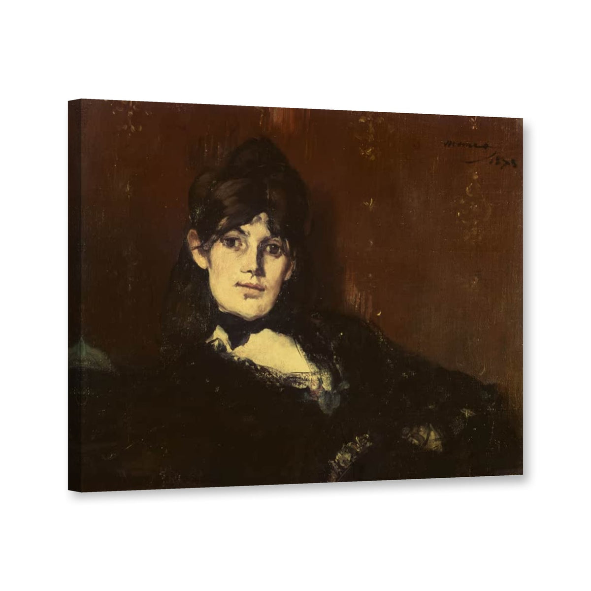 Berthe Morisot, liegend von Édouard Manet als Leinwand – Perspektivansicht