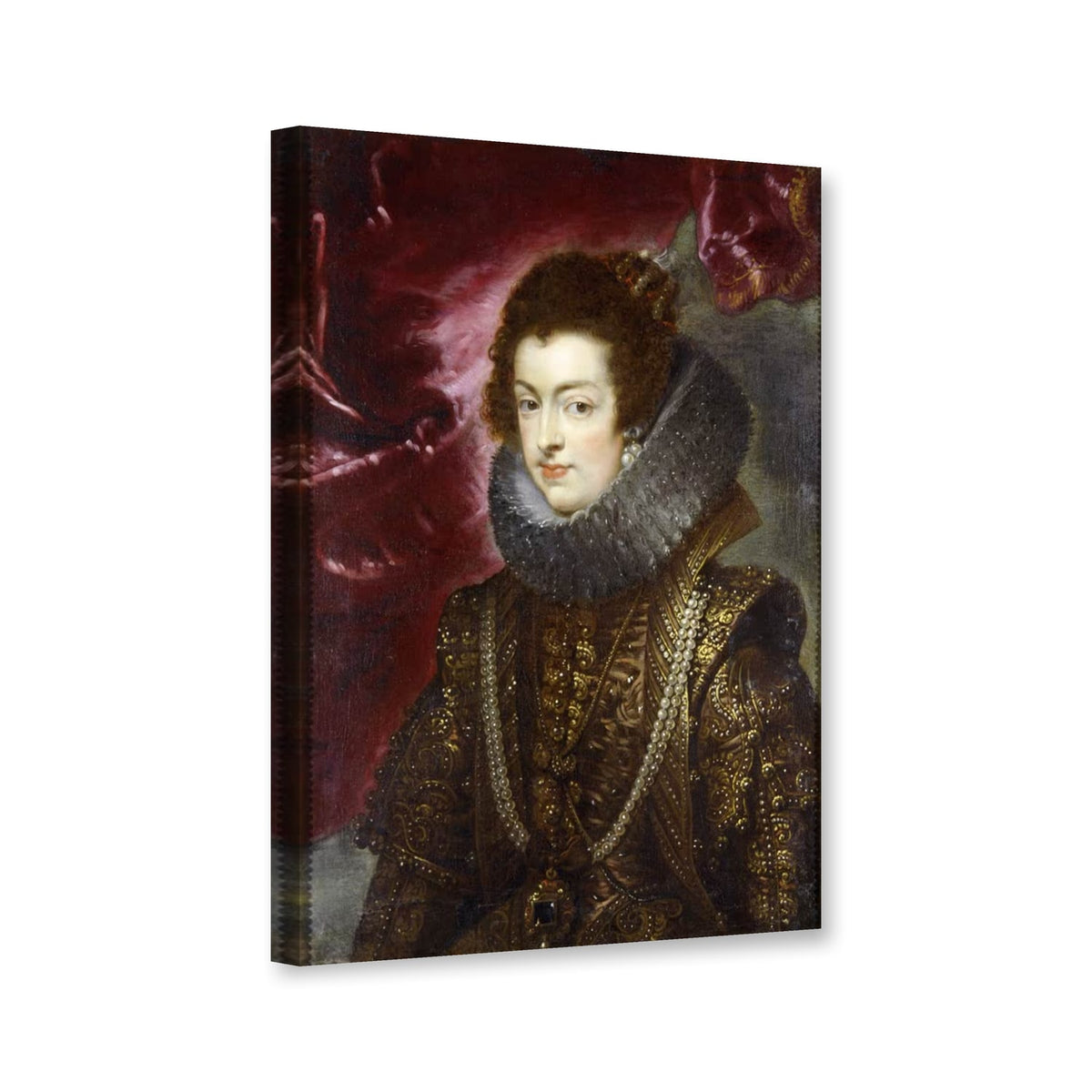Bildnis der Elisabeth von Frankreich, Palacio Real von Peter Paul Rubens als Leinwand – Perspektivansicht