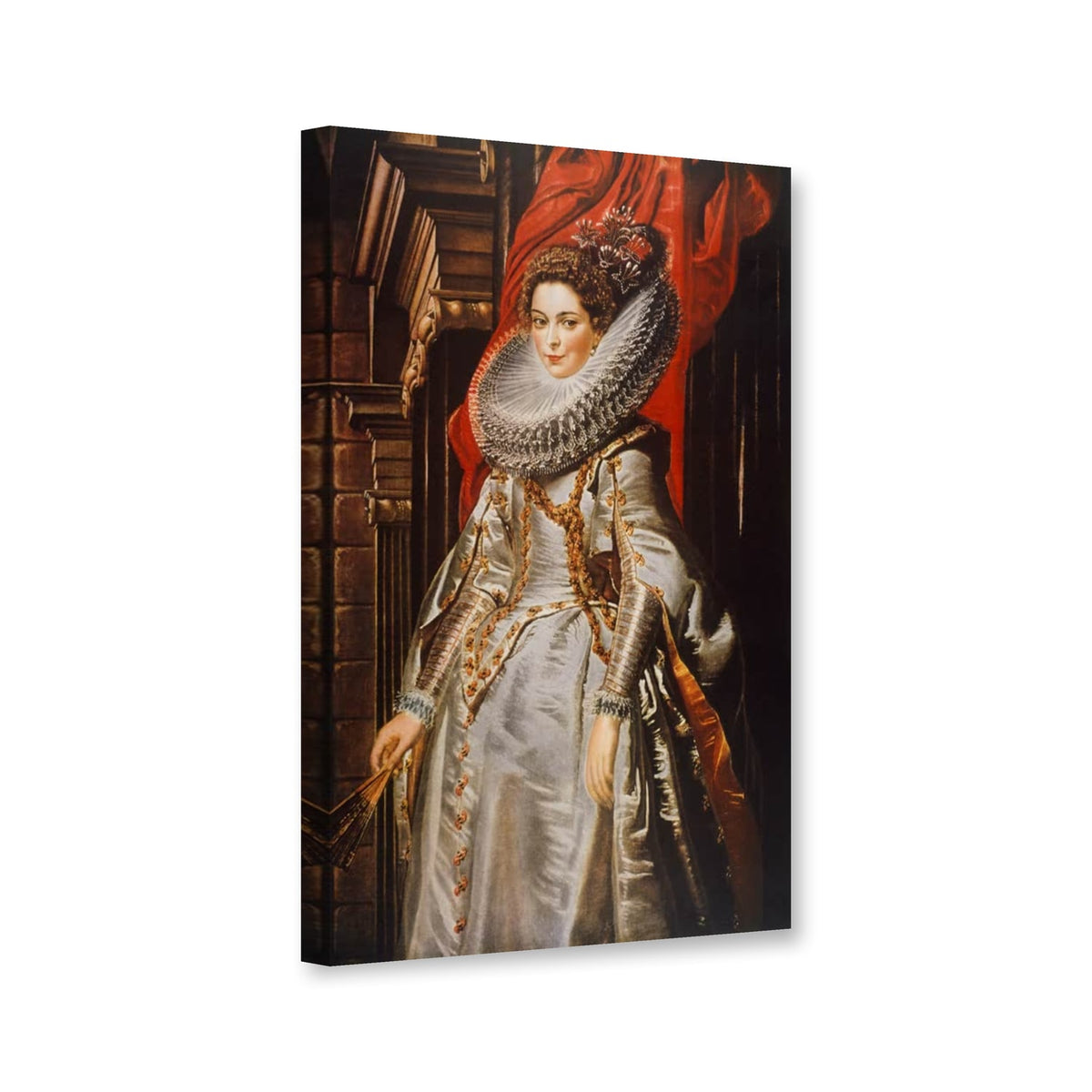 Bildnis der Marchesa Brigida Spinola-Doria von Peter Paul Rubens als Leinwand – Perspektivansicht