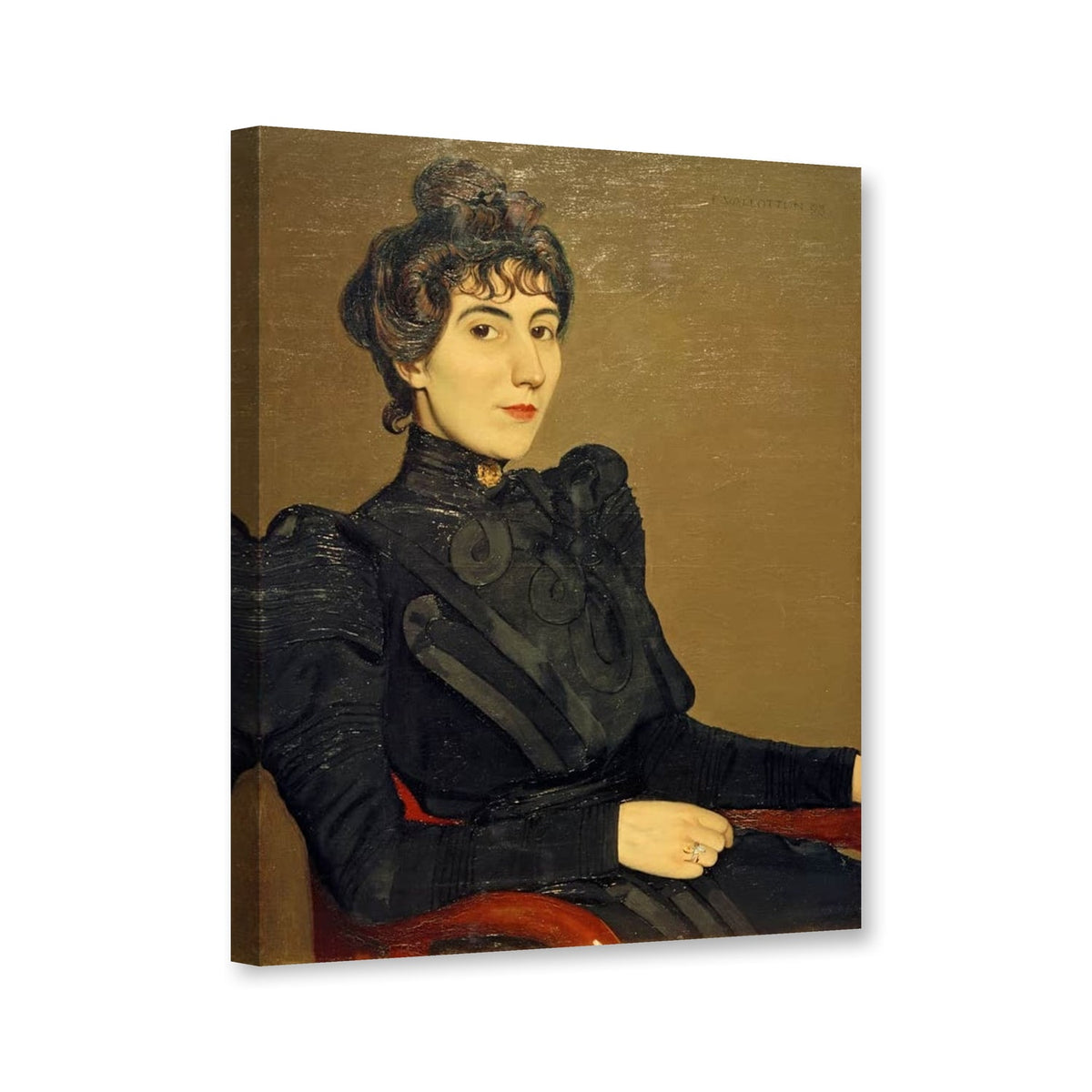 Bildnis der Schauspielerin Marthe Mellot von Félix Vallotton als Leinwand – Perspektivansicht