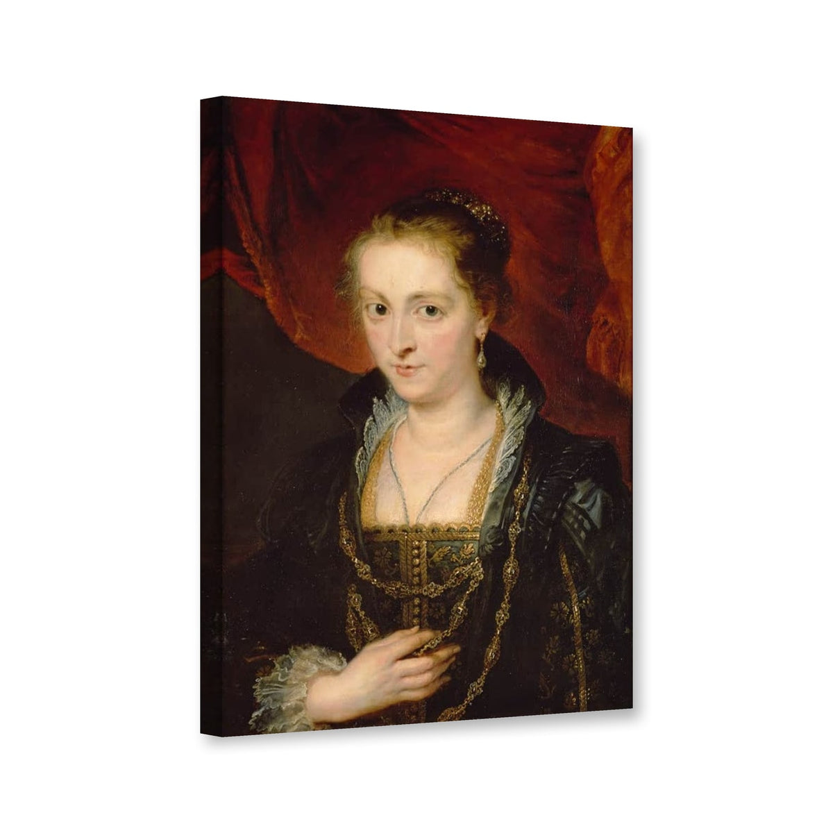 Bildnis der Susanna Fourment von Peter Paul Rubens als Leinwand – Perspektivansicht