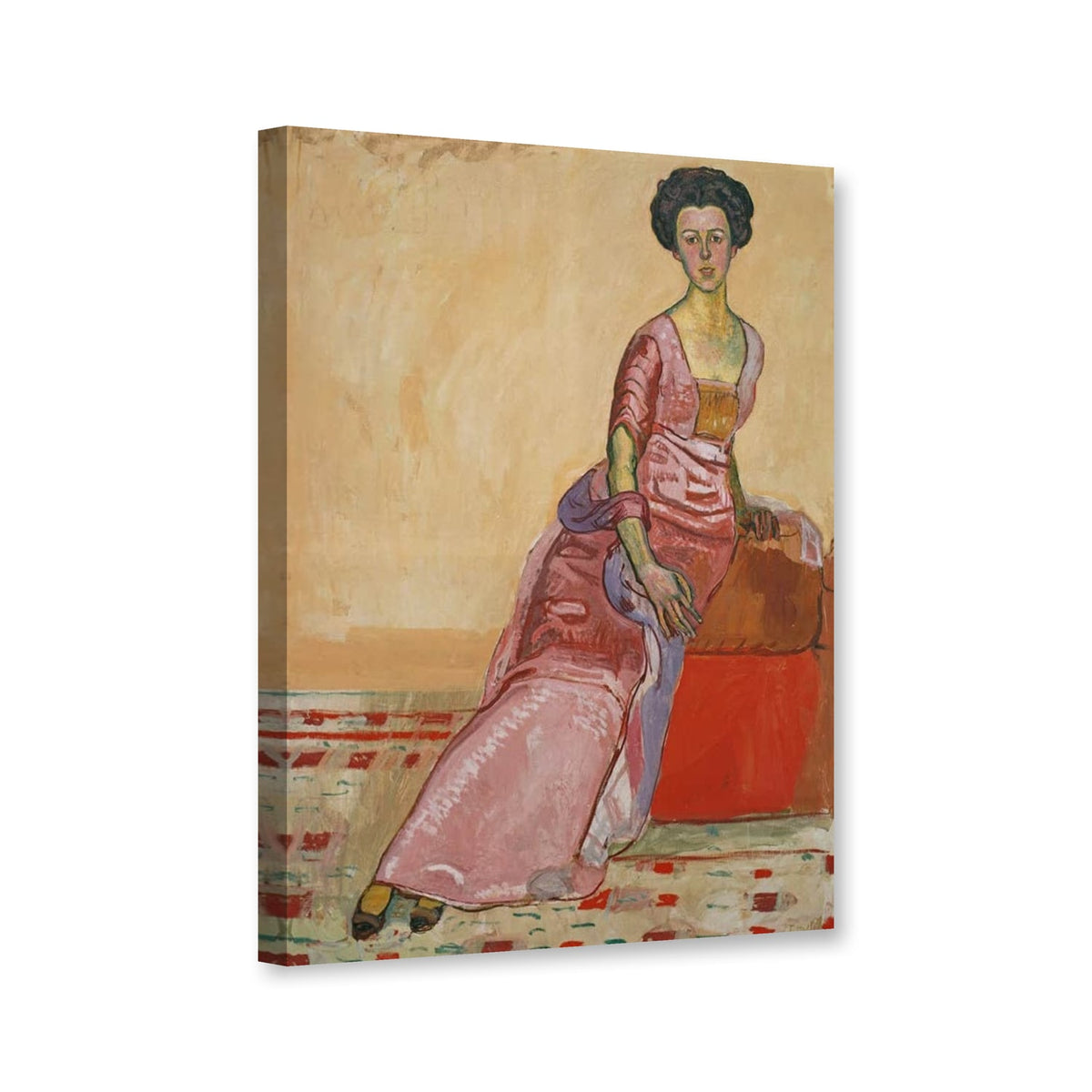 Bildnis Gertrud Müller, Ganzfigur von Ferdinand Hodler als Leinwand – Perspektivansicht