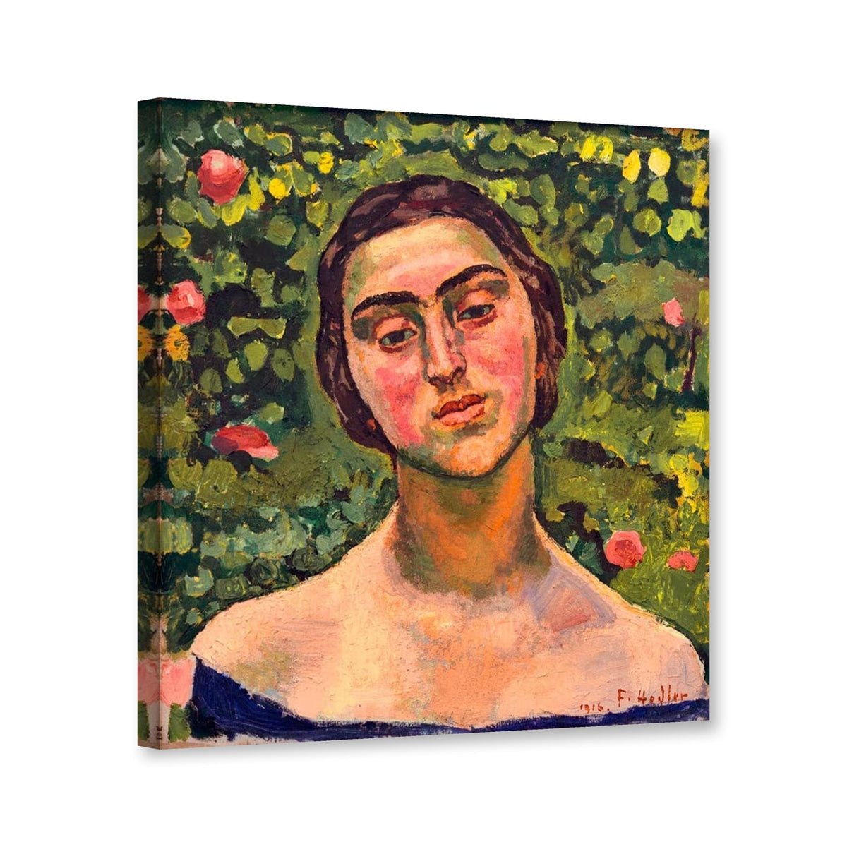 Bildnis Laetitia Raviola von Ferdinand Hodler als Leinwand – Perspektivansicht