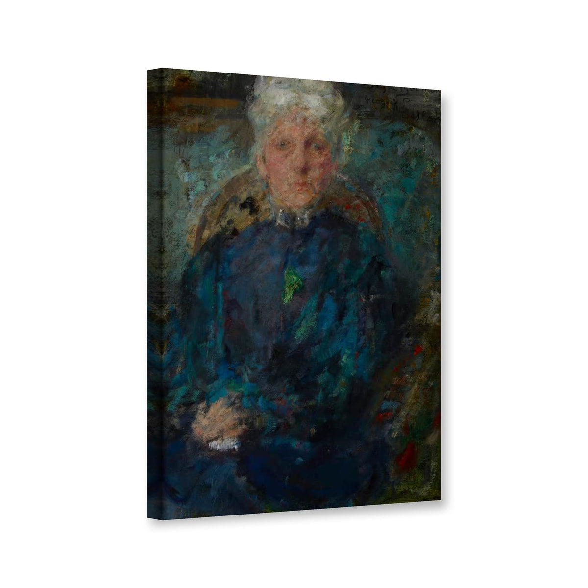Bildnis Łucja Detloff von Olga Boznańska als Leinwand – Perspektivansicht