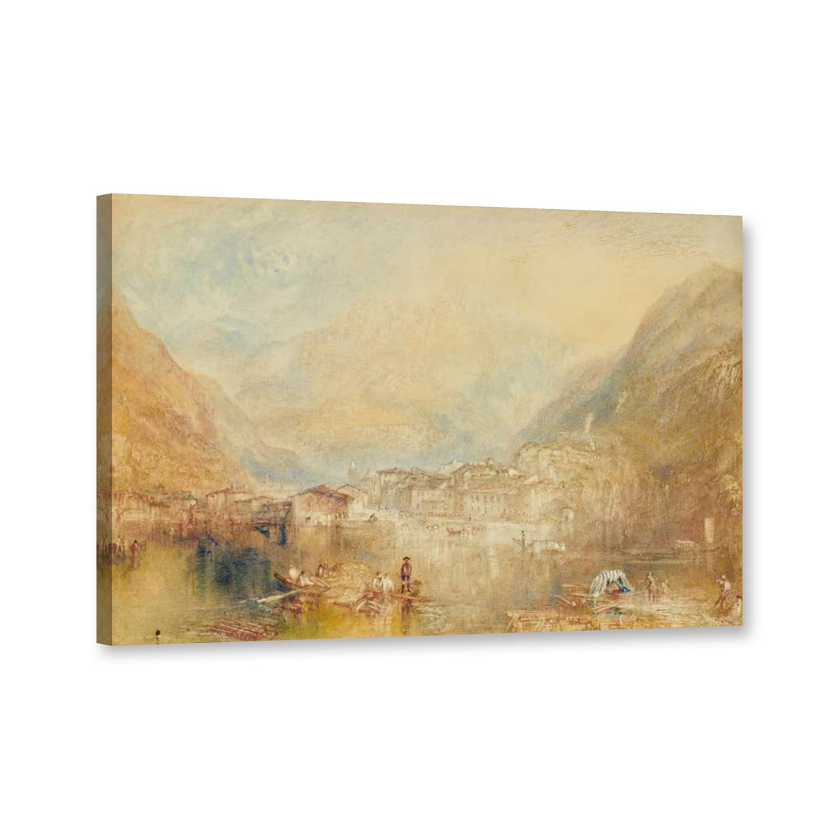 Brunnen, vom Vierwaldstättersee von William Turner als Leinwand – Perspektivansicht