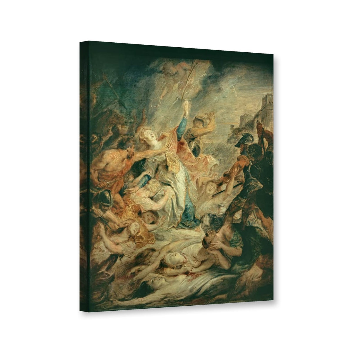 Das Martyrium der heiligen Ursula von Peter Paul Rubens als Leinwand – Perspektivansicht