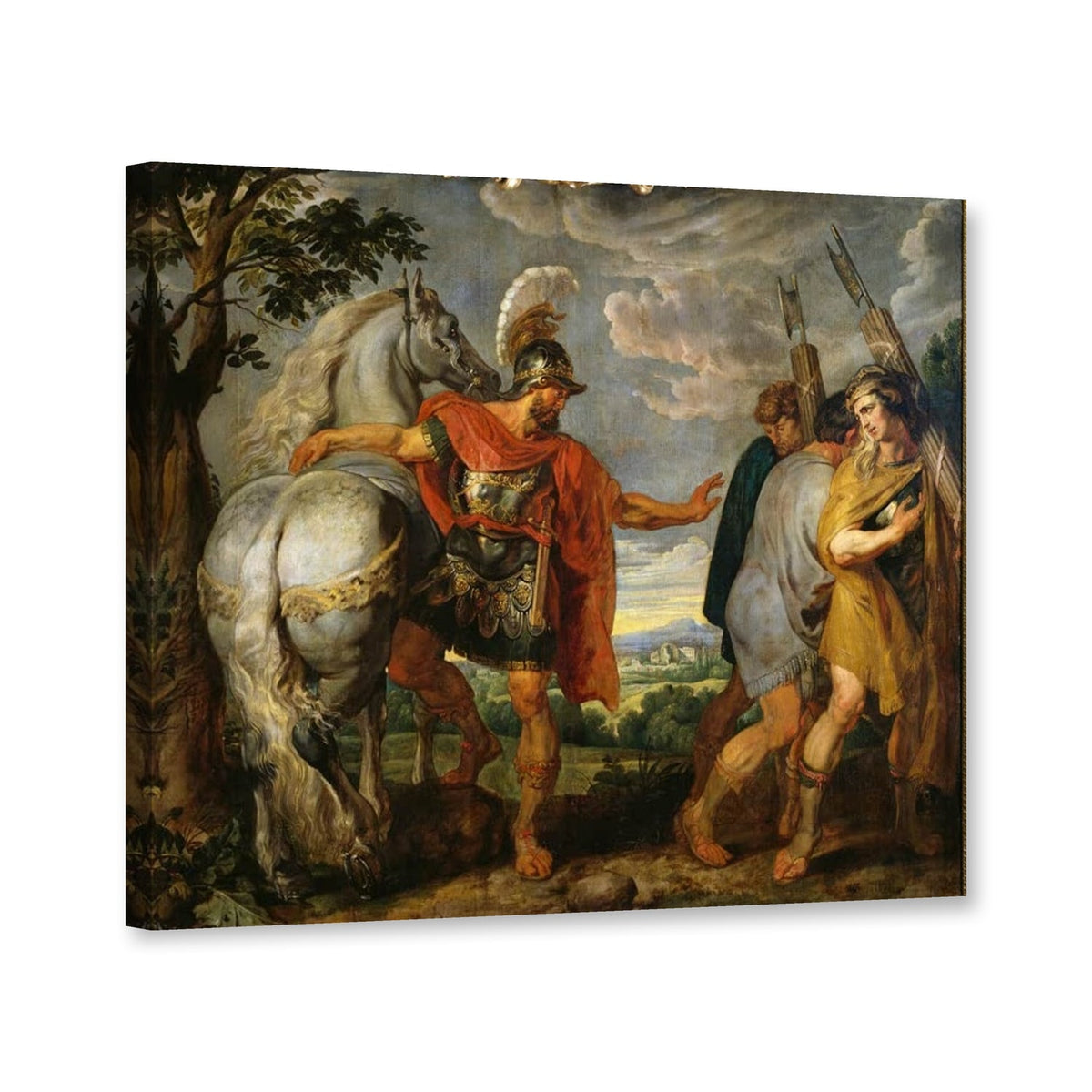 Decius Mus nimmt Abschied von den Liktoren von Peter Paul Rubens als Leinwand – Perspektivansicht