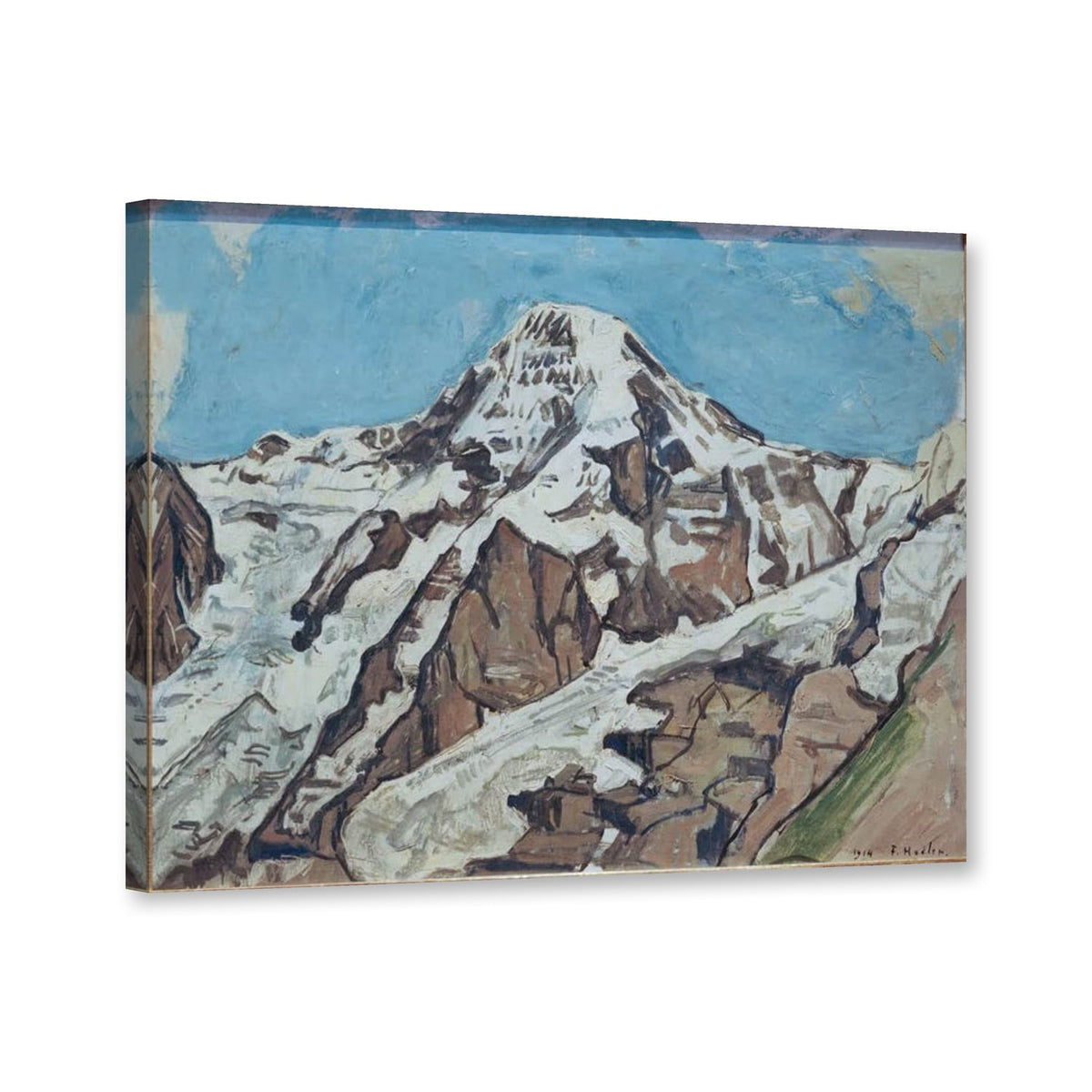Der Mönch, 1914, Olten von Ferdinand Hodler als Leinwand – Perspektivansicht