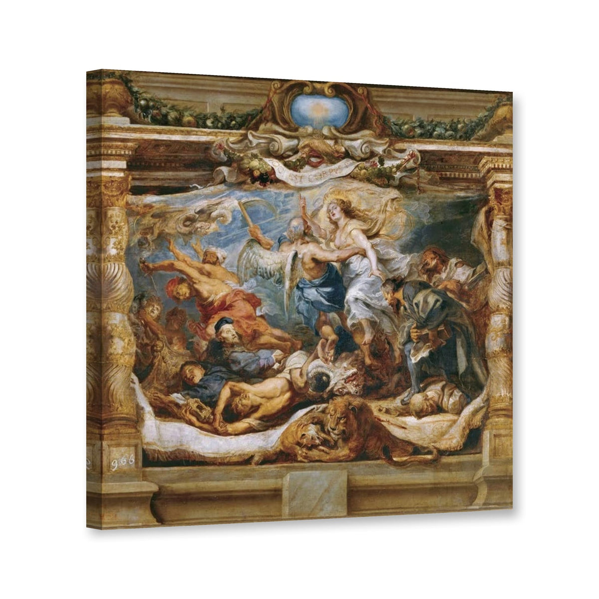 Der Triumph der katholischen Wahrheit, Prado von Peter Paul Rubens als Leinwand – Perspektivansicht