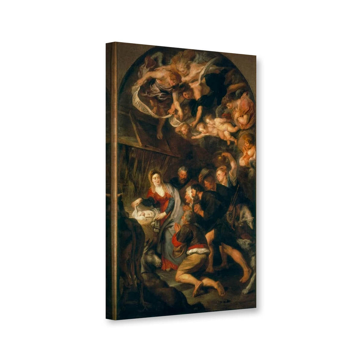 Die Anbetung der Hirten, Neuburg an der Donau von Peter Paul Rubens als Leinwand – Perspektivansicht