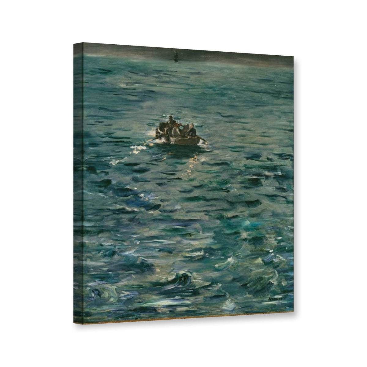 Die Flucht des Henri Rochefort, Fassung Orsay von Édouard Manet als Leinwand – Perspektivansicht