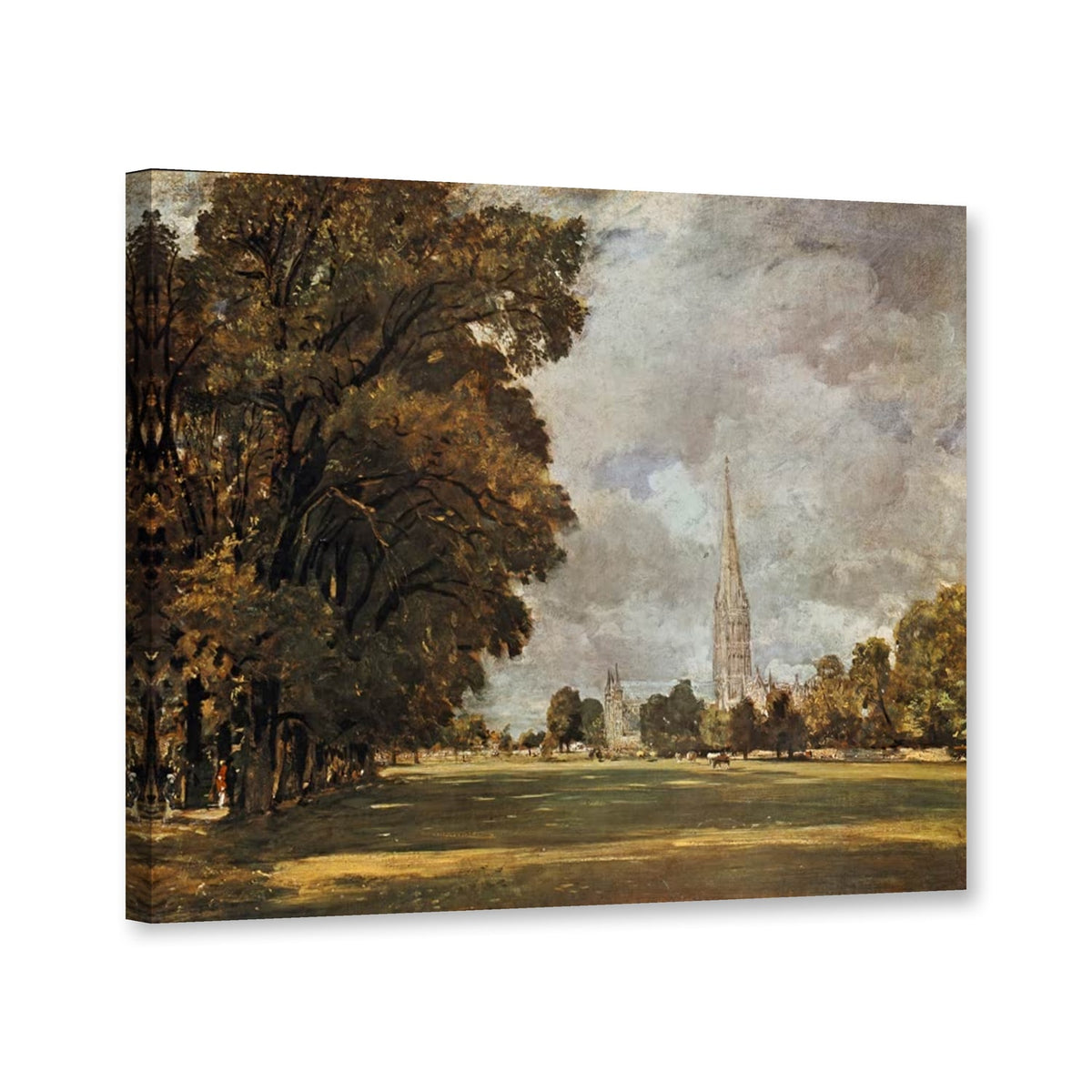 Die Kathedrale von Salisbury von der Lower Marsh Close aus von John Constable als Leinwand – Perspektivansicht