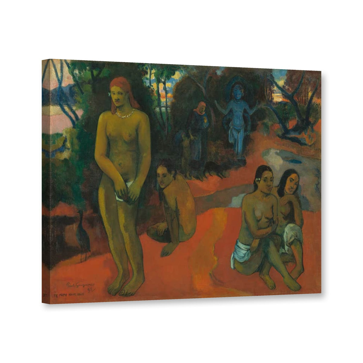 Die köstlichen Wasser von Paul Gauguin als Leinwand – Perspektivansicht